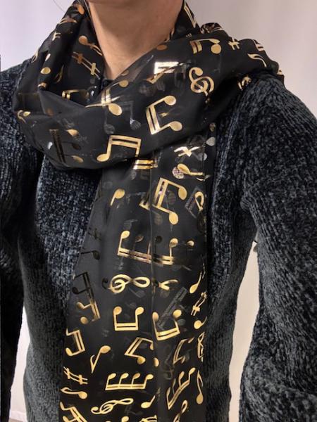 Foulard mit goldenen Noten SCHWARZ